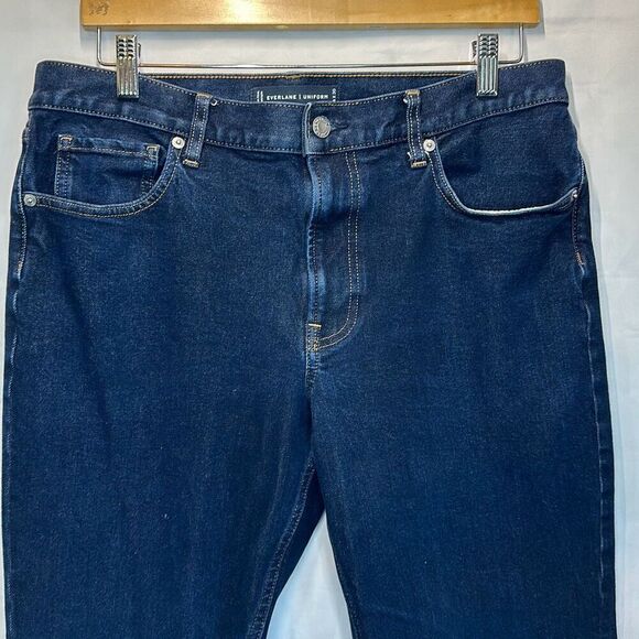 Everlane Uniform Jeans Mens Size 34x30 Blue Athletic Fit Dark Wash - Picture 2 of 8